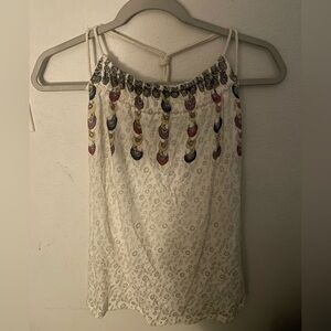 O'Neill Women's Multicolor‎ Embellished Tank Top Blouse Size XL